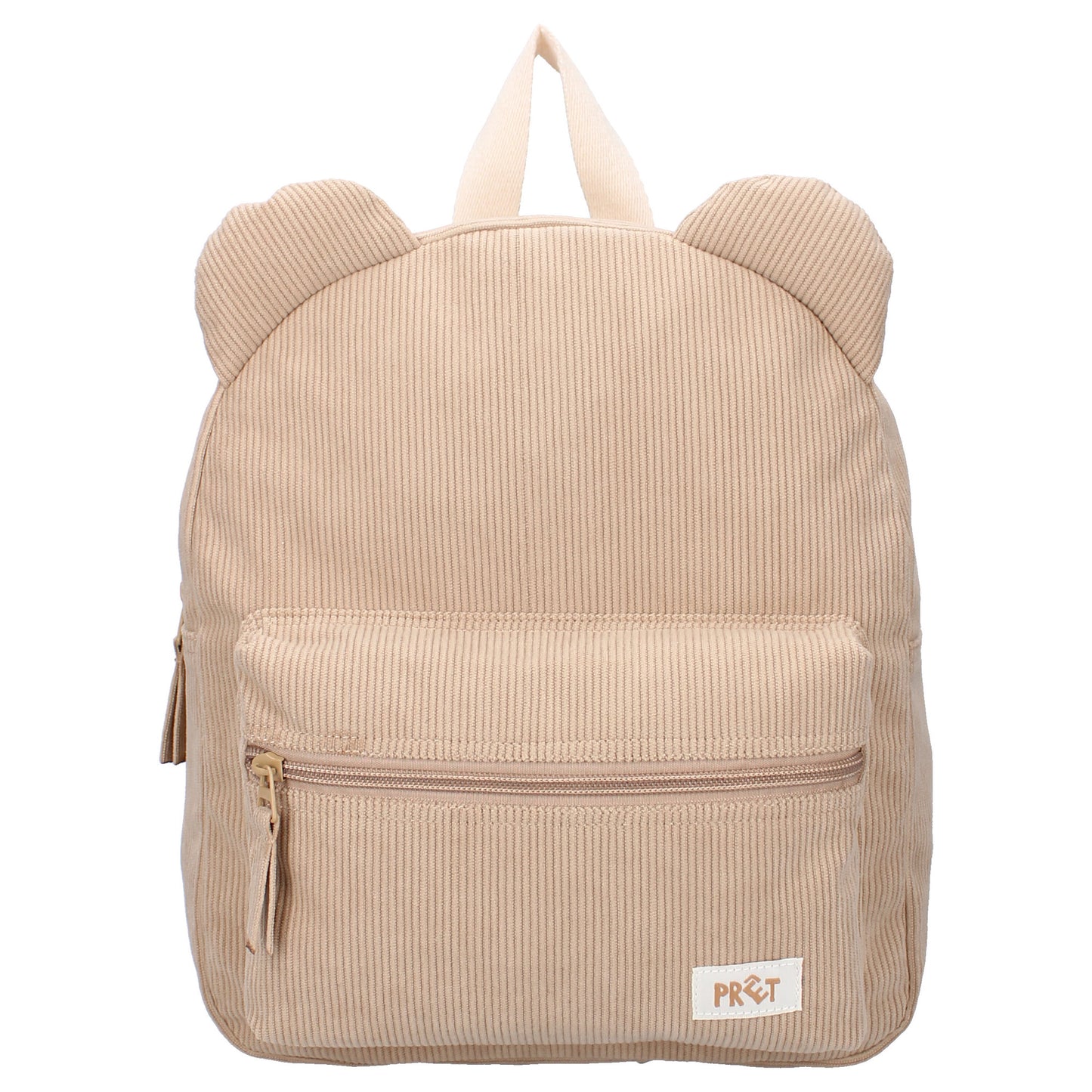 Prêt Rucksack 3D Ridge And Row – Beiger Kinder Rucksack aus Rippstoff 31x26x9 cm
