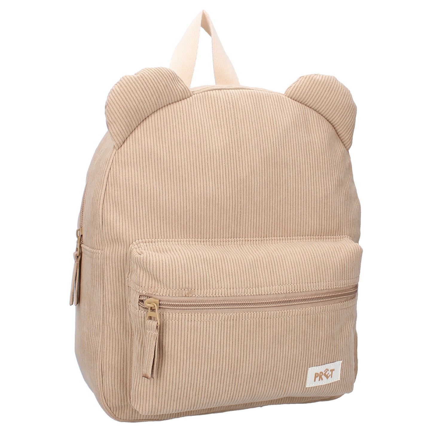 Prêt Rucksack 3D Ridge And Row – Beiger Kinder Rucksack aus Rippstoff 31x26x9 cm
