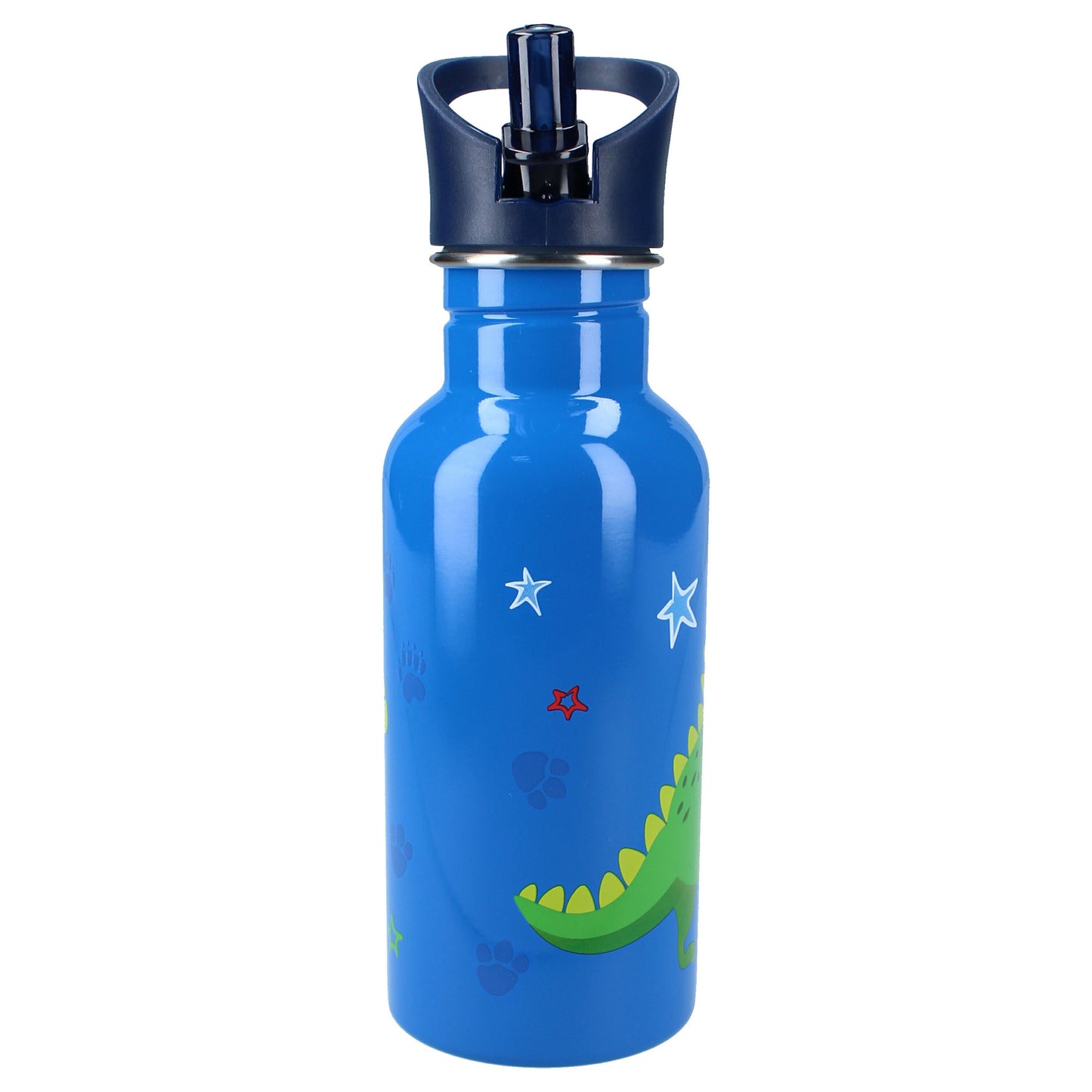 Prêt Trinkflasche Kinder – 500 ml Dino Blau mit Strohhalm
