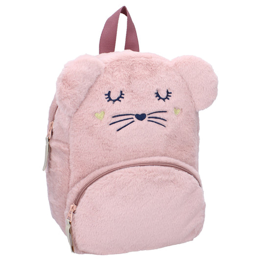 Prêt Rucksack Kinder The Adorables Katzengesicht Rosa Plüschrucksack