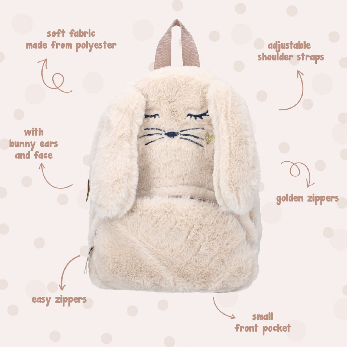Prêt Rucksack Kinder The Adorables Katzengesicht Plüschrucksack