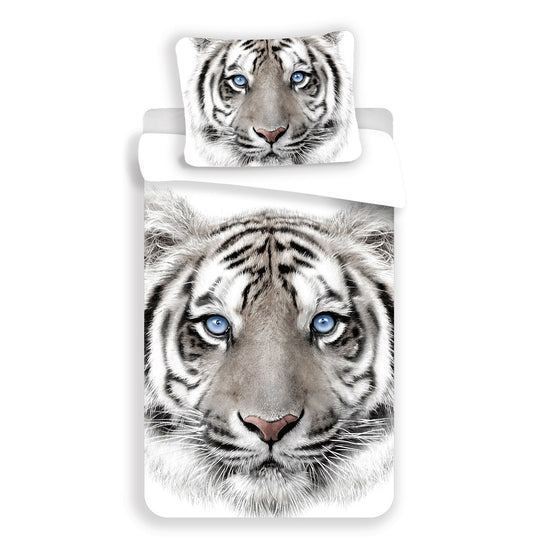 White Tiger Baumwolle Bettwäsche – Bettbezug 140x200 cm & Kissenbezug 70x90 cm