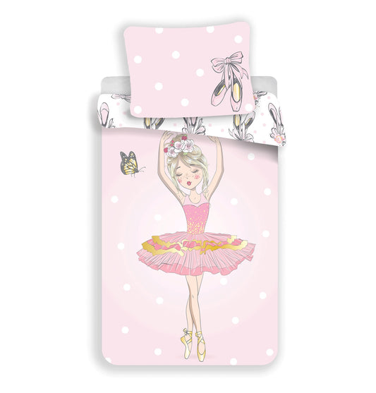 Ballerina Kinderbettwäsche – Bettbezug 140x200 cm & Kissenbezug 70x90 cm