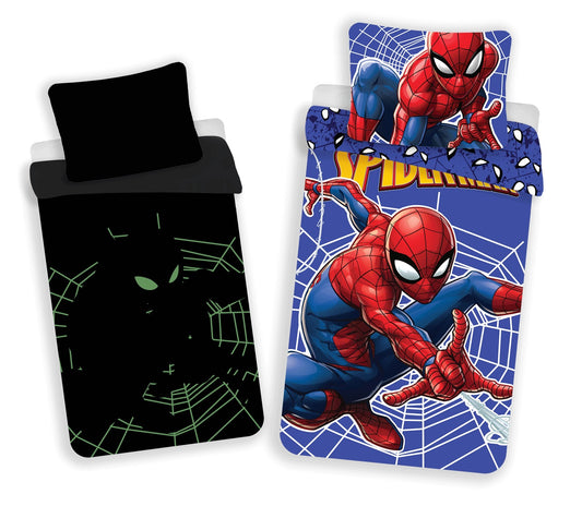 Spiderman Kuschelige Bettwäsche mit Glow Effect Baumwolle, 140x200 cm & 70x90 cm