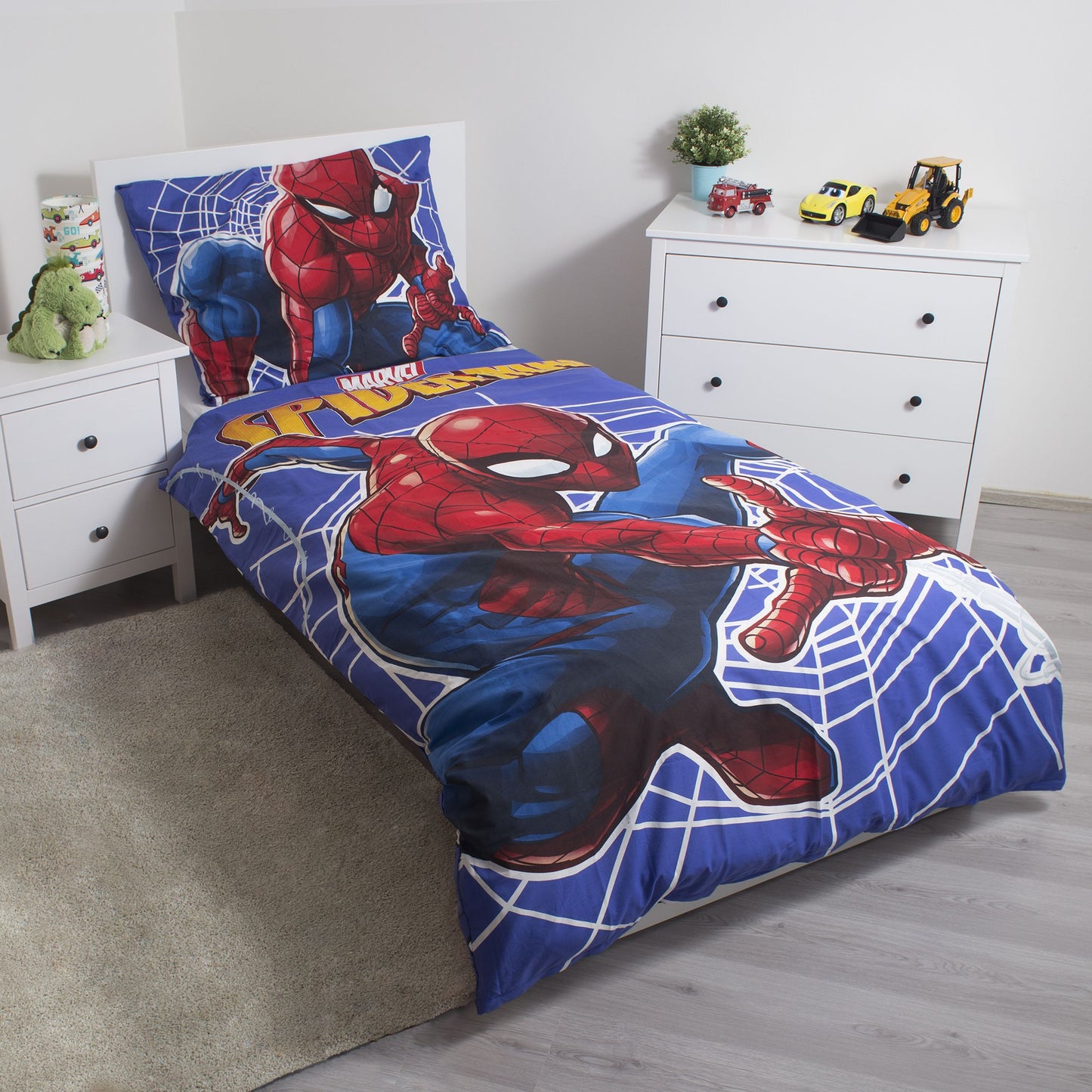 Spiderman Kuschelige Bettwäsche mit Glow Effect Baumwolle, 140x200 cm & 70x90 cm
