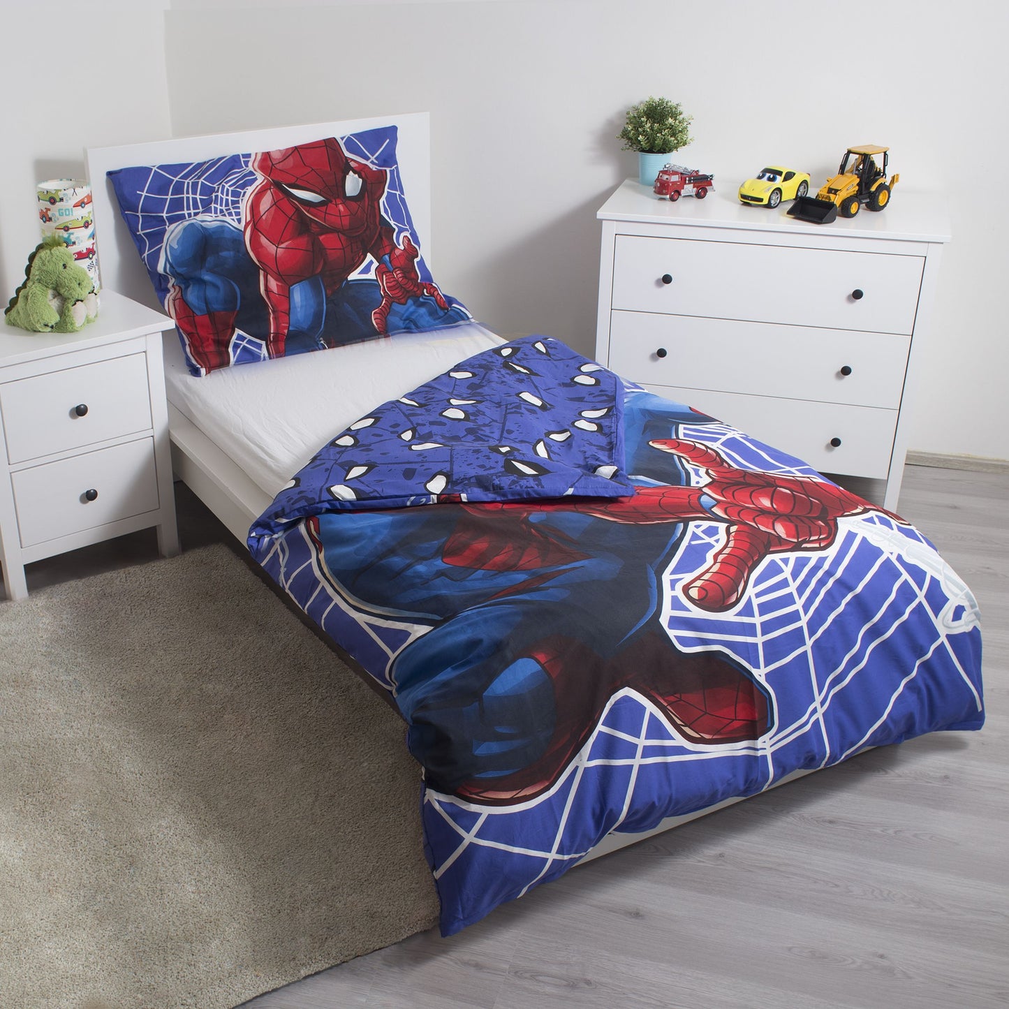 Spiderman Kuschelige Bettwäsche mit Glow Effect Baumwolle, 140x200 cm & 70x90 cm