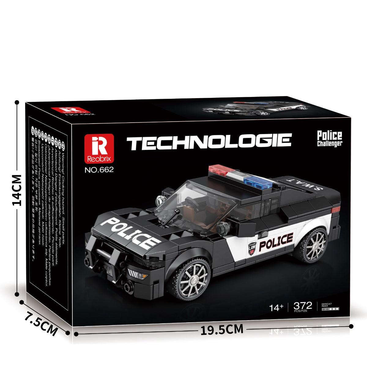 Reobrix 662 Polizei Auto Klemmbaustein Set 372 Teile ab 14