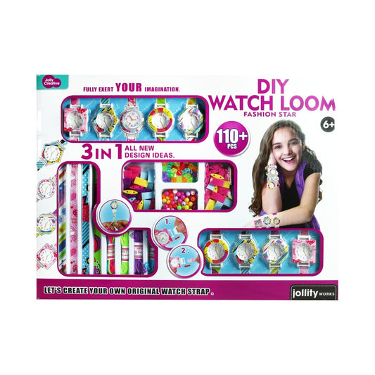 Jollity DIY Set 110-Teilig Uhr und Armbänder gestalten Bastelset für Mode-Fans