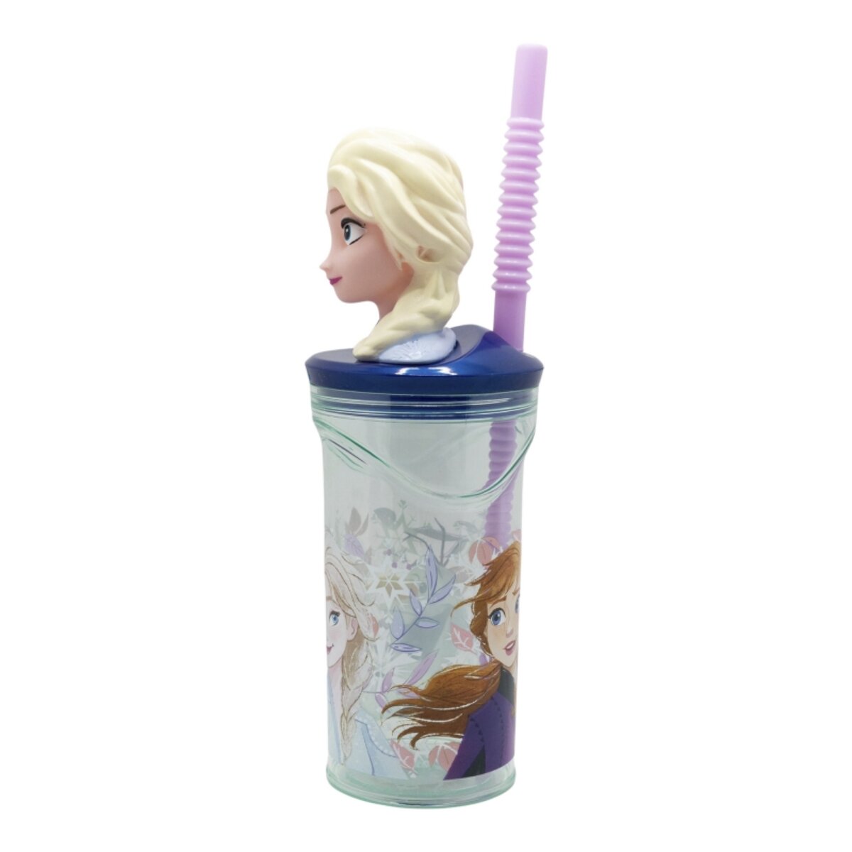 Disney Frozen Becher 3D Kindertrinkbecher 360 ml mit Strohhalm & Figurdeckel