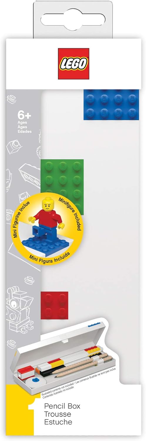 Lego Schreibwaren-Etui Stiftebox mit 4 Bausteinen und Minifigur