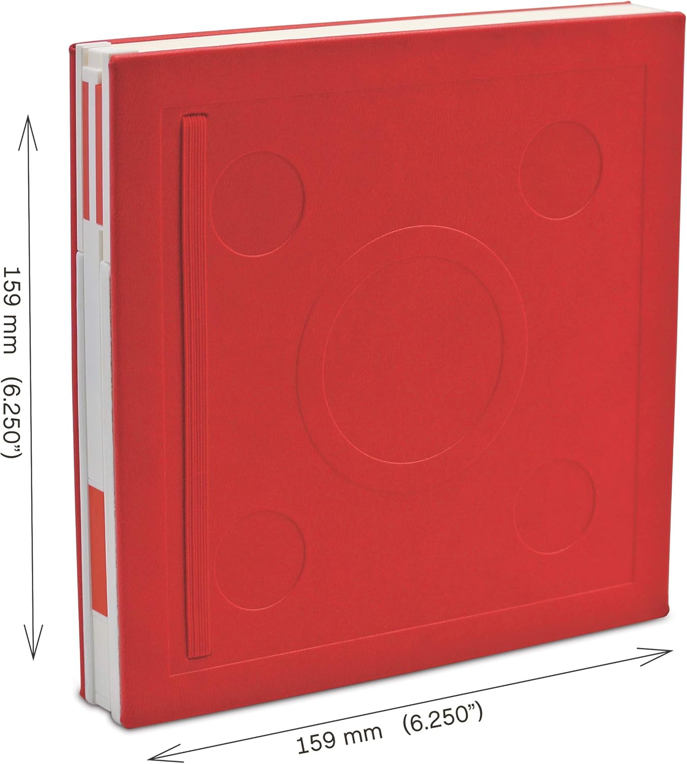 IQ LEGO Stationary Locking Notebook - Schreibwaren Notizbuch mit Gelstift - Notizbuch mit 352 quadratischen Papierseiten und Gelschreiber - Rot