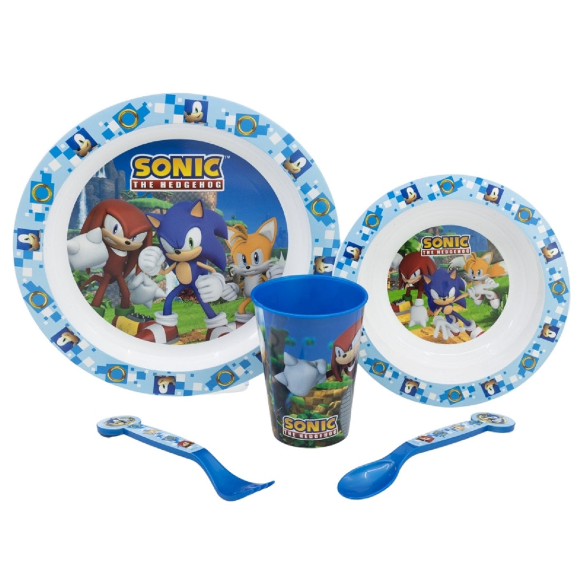 Sonic Teller-Set – Mikrowellengeeignet 5-teiliges Kindergeschirr mit rutschfestem Boden