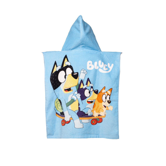 Bluey Badeponcho für Kinder Hochwertiger Frottee aus 100 % Baumwolle