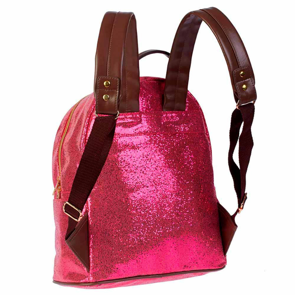 Oh My Pop Chocolat Urban Rucksack Pink Tasche mit Frontfach Seitenfächern