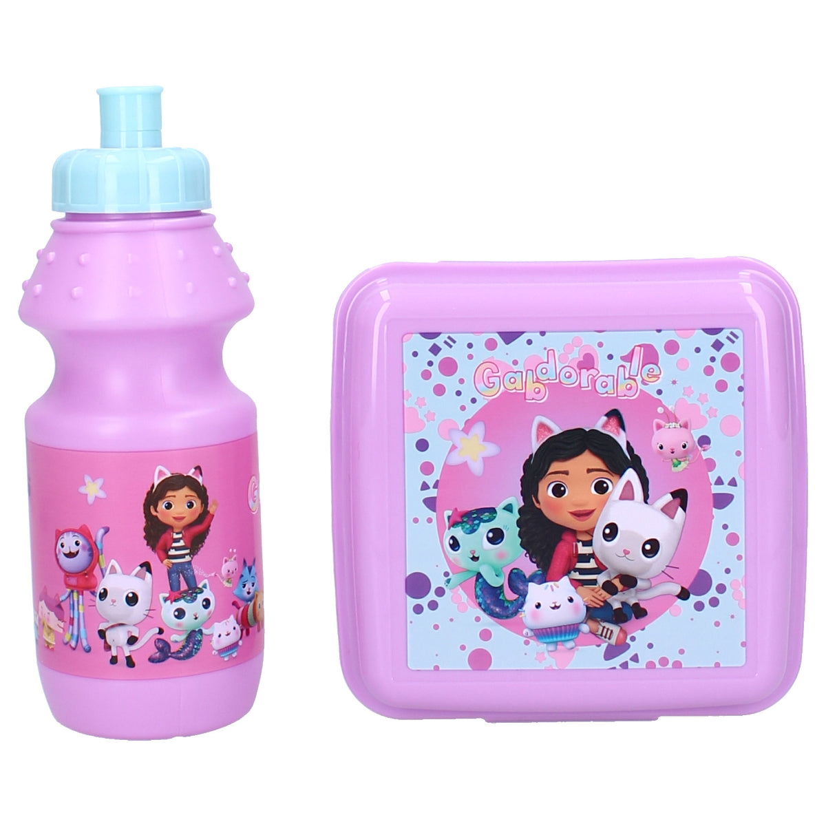 Gabby’s Dollhouse Lunchtasche Kinder – Lunchbox Set mit Flasche & Brotdose