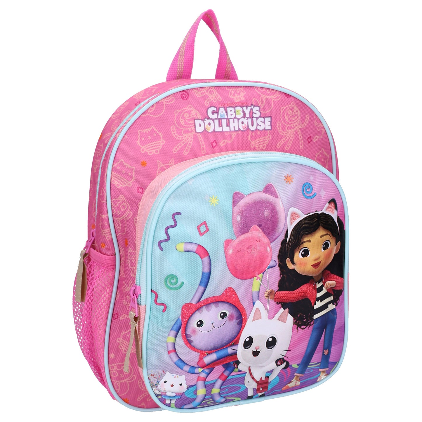 Gabby’s Dollhouse Kinder Rucksack The Party Starts Meow mit Seitentaschen