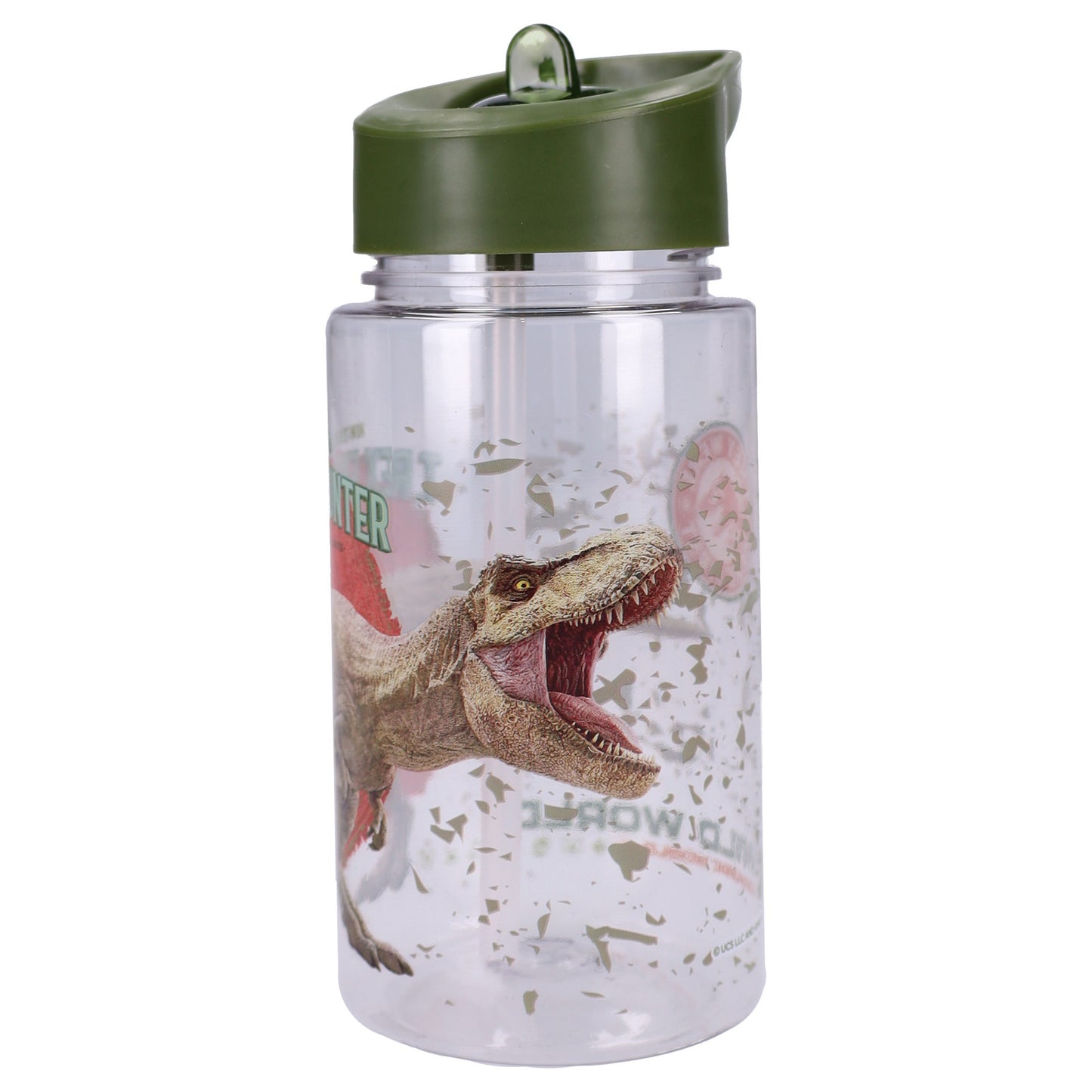 Jurassic World Trinkflasche 450 ml Kinderflasche Wasserflasche mit Trinkhalm