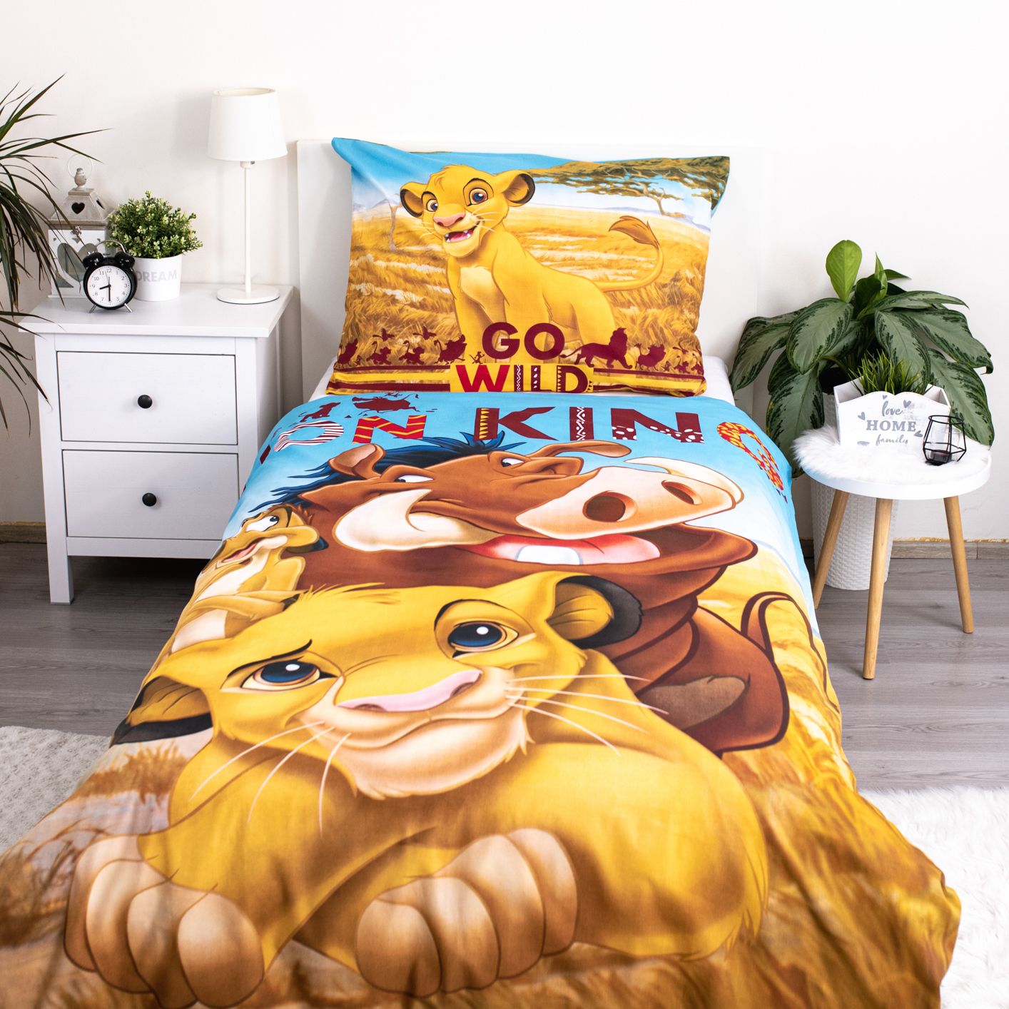 Lion King Design Kuschelige Bettwäsche Baumwolle, 140x200 cm & 70x90 cm