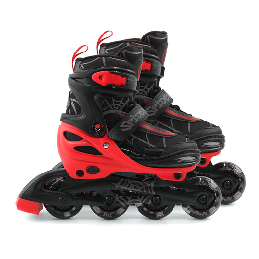 Spider-Man Kinder Inliner Größe 34-37 – LED Rollschuhe mit Sicherheitsbremse