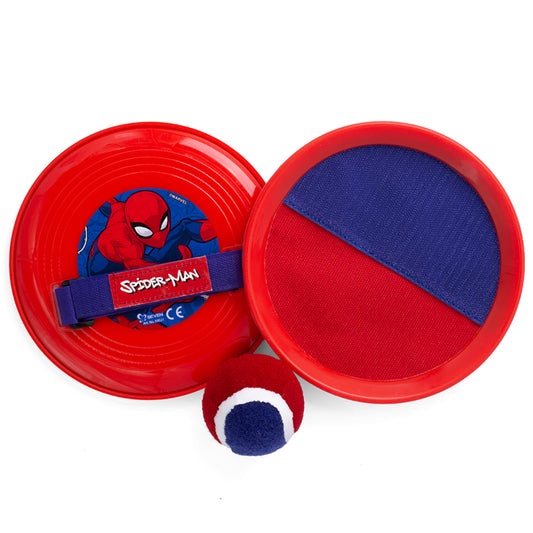 Spiderman Catch Ball Spiel Set mit 2 Handpaddles und Ball Fangspiel für Kinder Indoor Outdoor