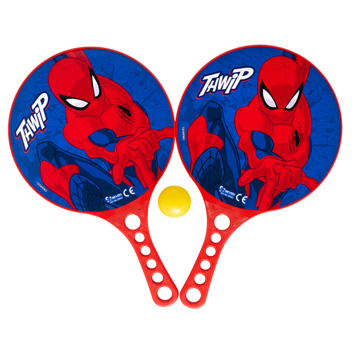 Spiderman 2 Stück Strandspiel Set Paddles mit Ball leichtes Spielzeug für Outdoor und Indoor