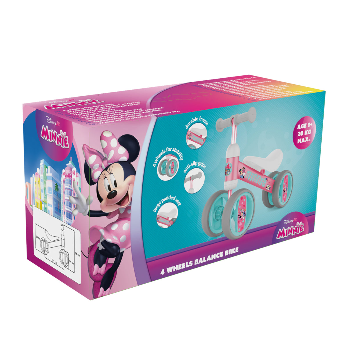 Disney Minnie Mouse Sicheres Lernrad für Kinder ab 1 Jahr Kleinkind Laufrad