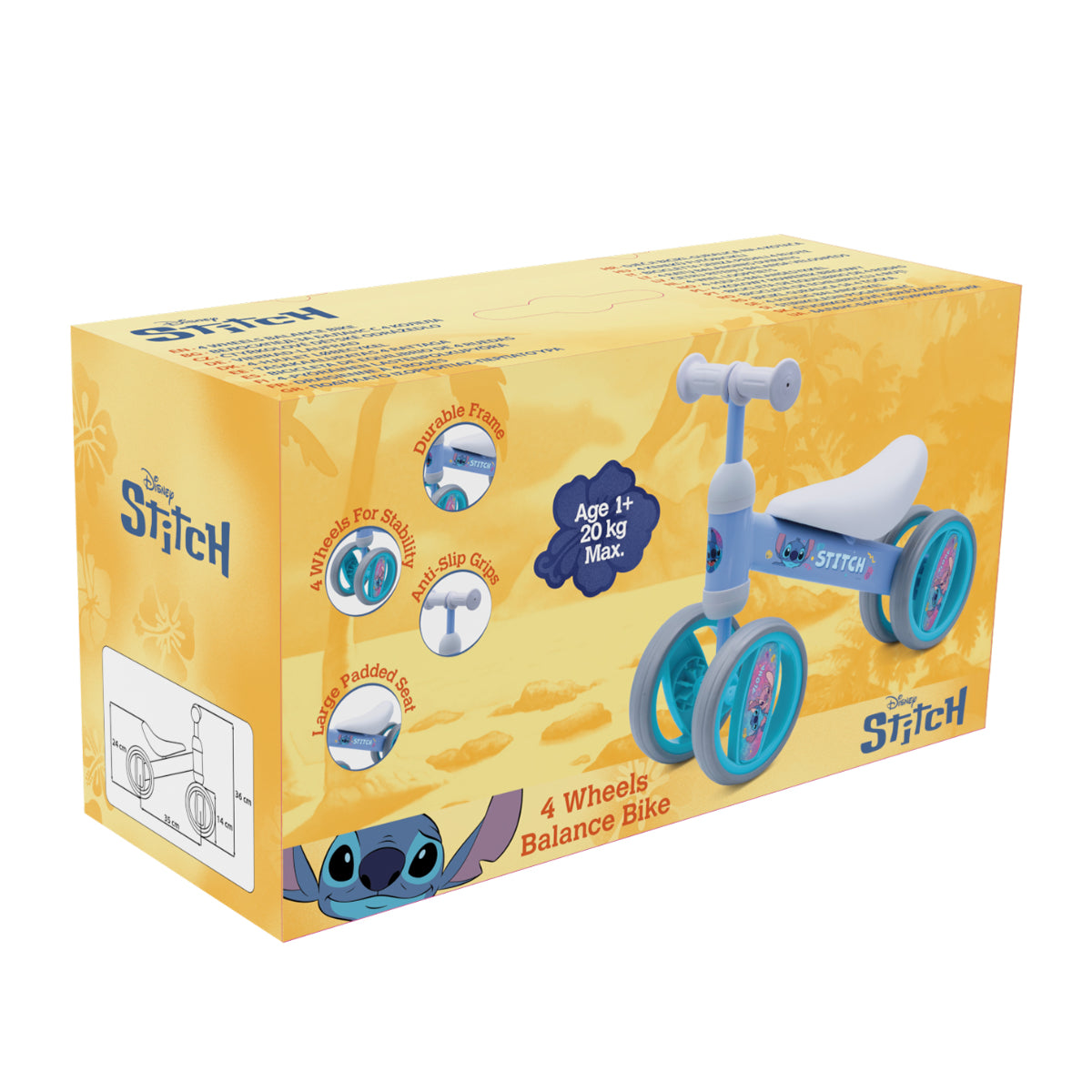 Disney Stitch Sicheres Lernrad für Kinder ab 1 Jahr Kleinkind Laufrad