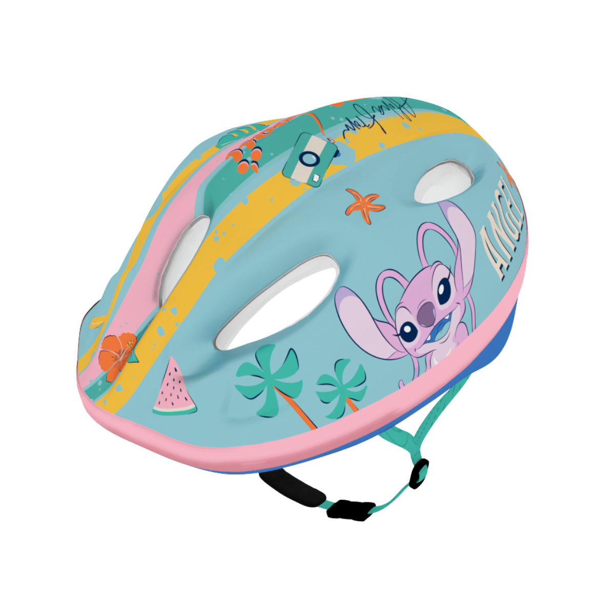 Disney Stitch M (52 bis 56 cm) Mehrfarbig Kinder Fahrradhelm Helm für Fahrrad Scooter und Inlineskates mit Verstellrad