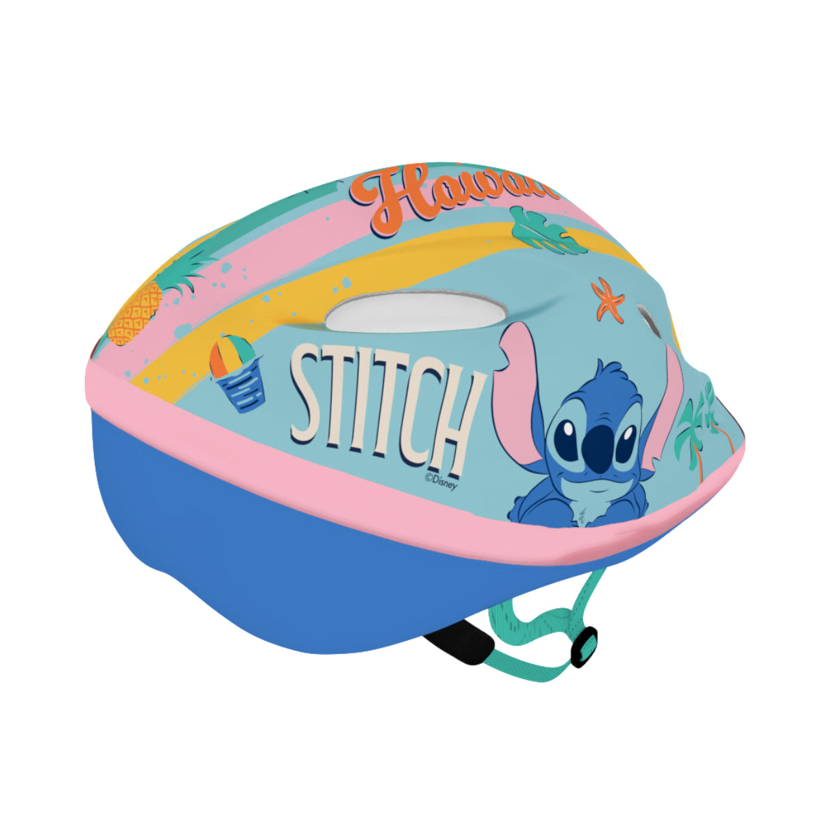 Disney Stitch M (52 bis 56 cm) Mehrfarbig Kinder Fahrradhelm Helm für Fahrrad Scooter und Inlineskates mit Verstellrad