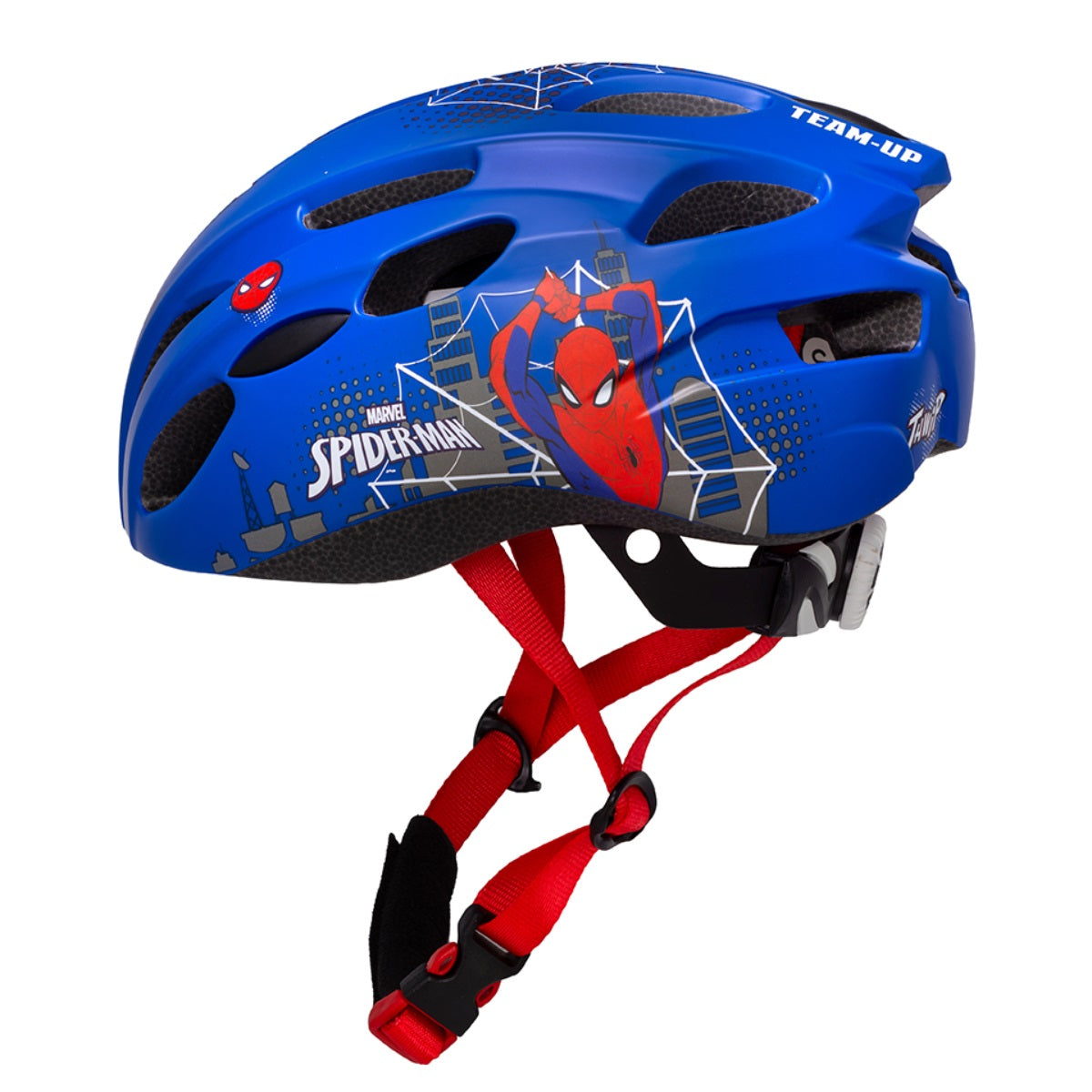 Spider-Man Kinder M (52 bis 56 cm) Blaue Fahrradhelm Skaterhelm Verstellbar In Mold Helm Belüftungsöffnungen