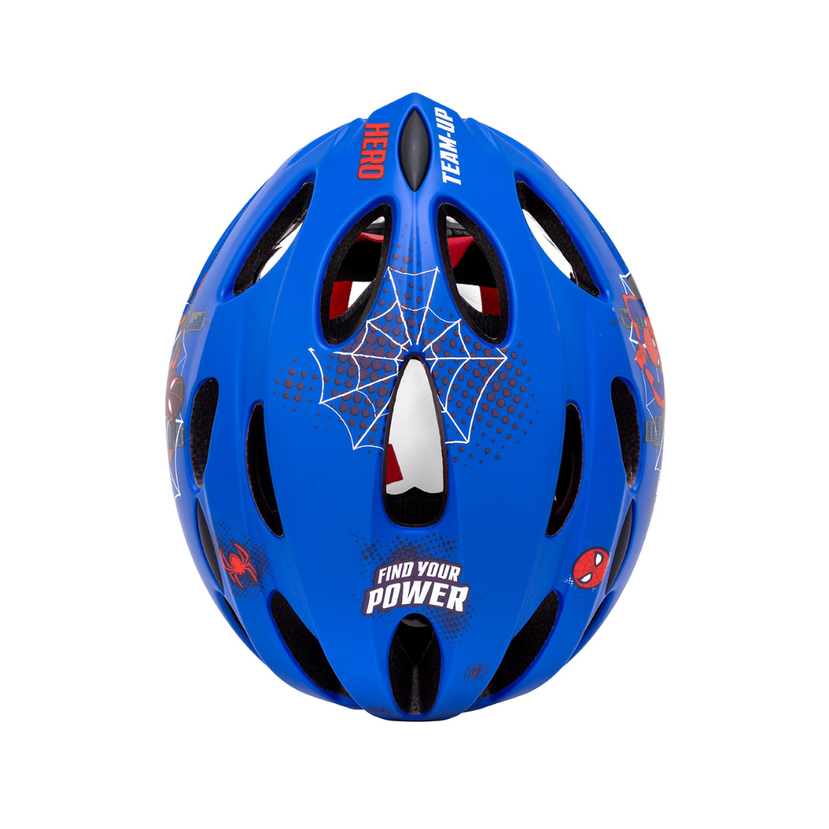 Spider-Man S (48 bis 52 cm) Blaue Kinder Fahrradhelm Skaterhelm Verstellbar mit Belüftungsöffnungen