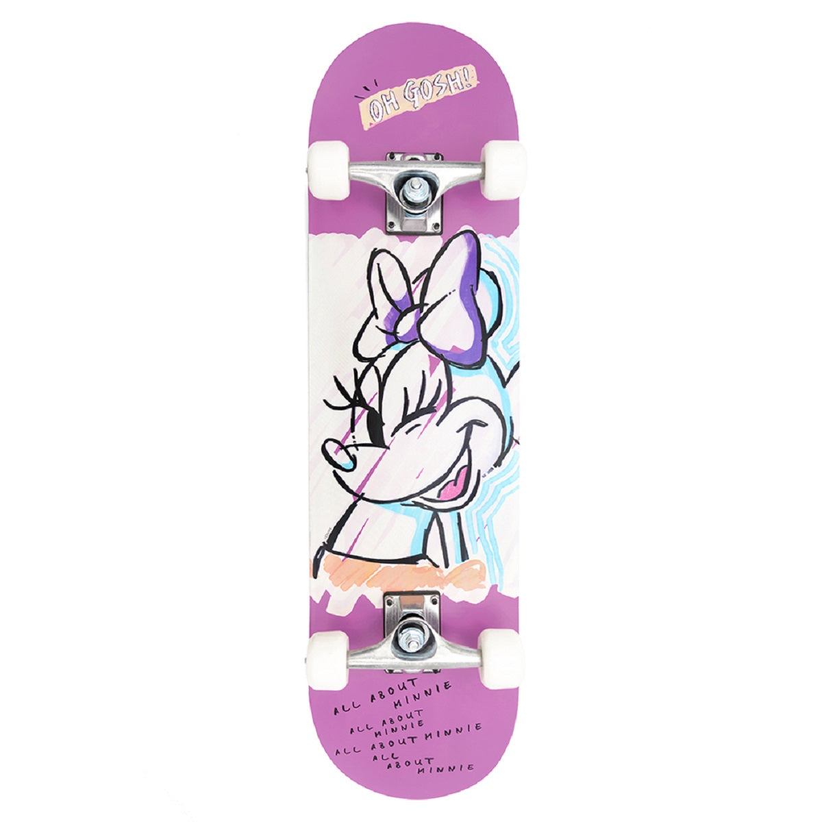 Disney Minnie Mouse Skateboard Perfekt für Gehwege & Parks 79x20x12 cm