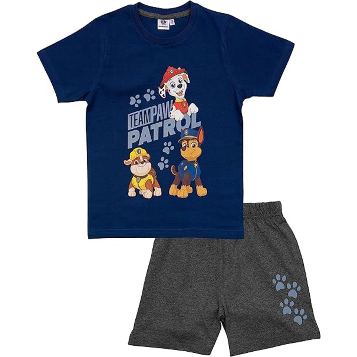 Paw Patrol Jungen Pyjama – Kurzarm Schlafanzug aus Baumwolle Größe 122/128