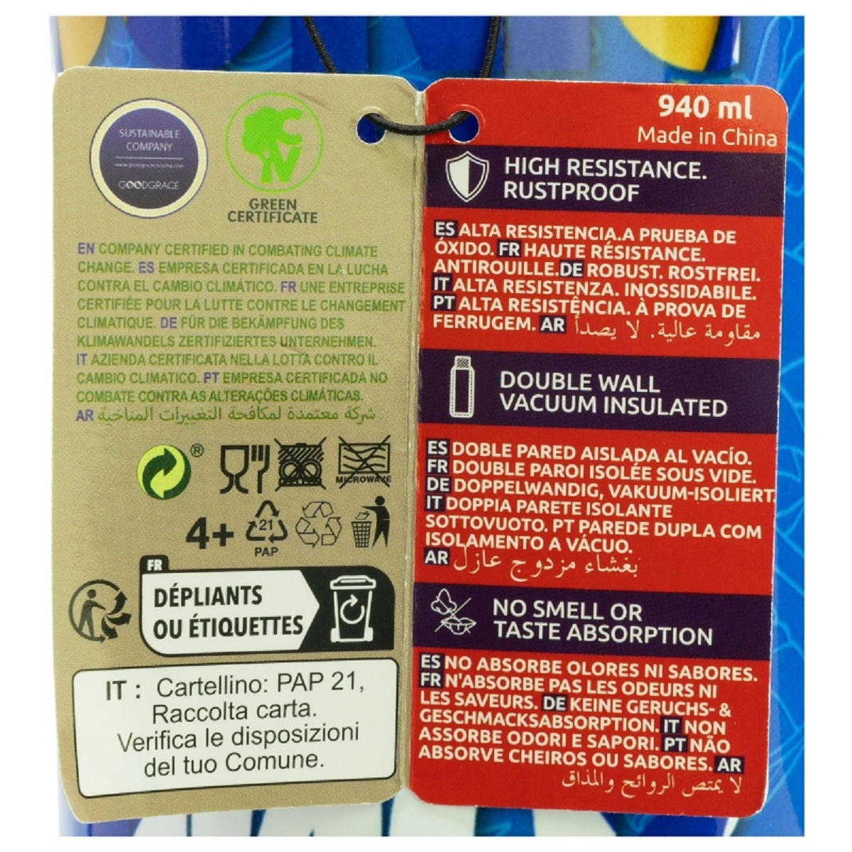 Sonic the Hedgehog Trinkflasche Thermobecher aus Edelstahl mit Strohhalm – 940 ml wiederverwendbar