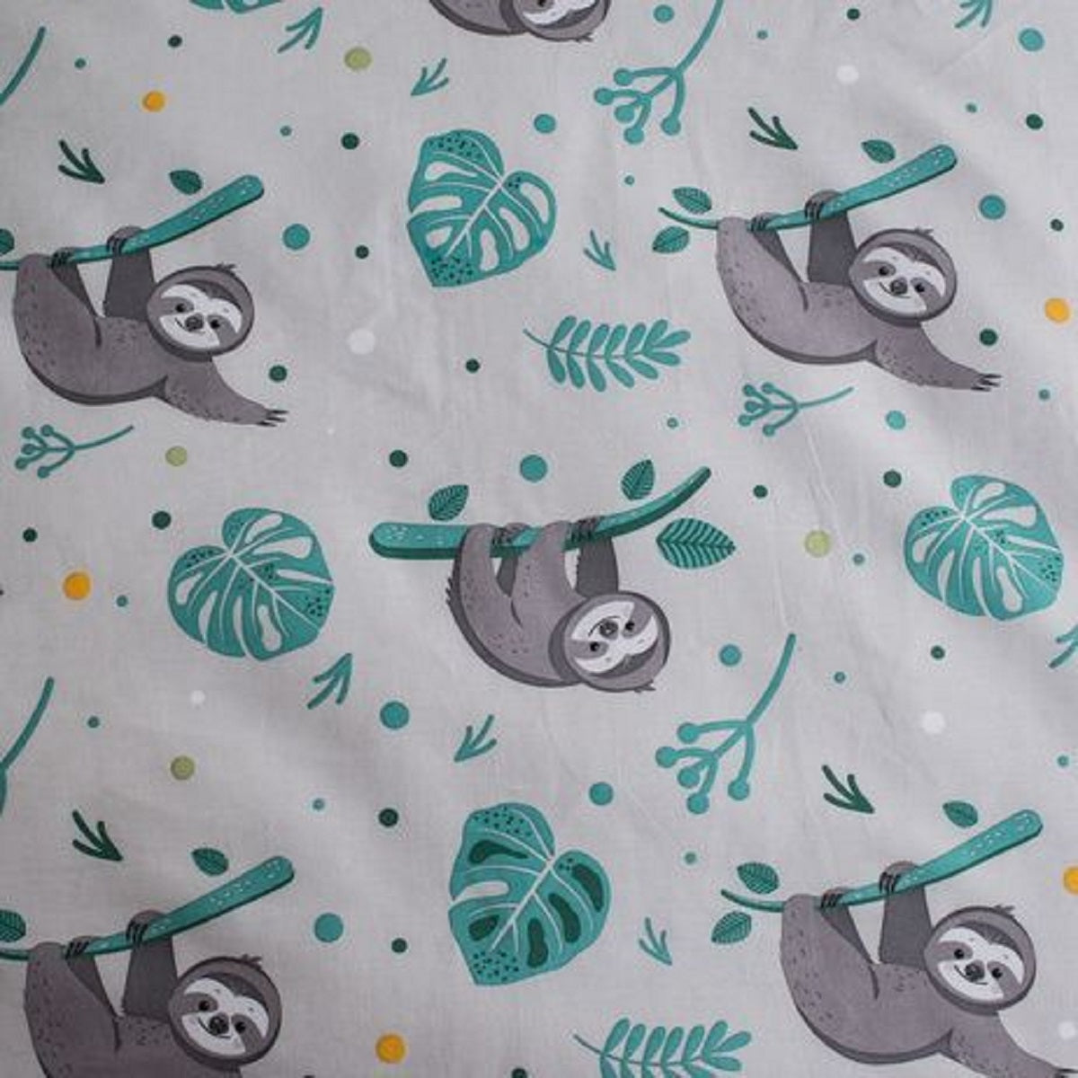 Kinderbettwäsche mit Faultier Motiv – 100x135 cm Bettbezug & 40x60 cm Kissenbezug