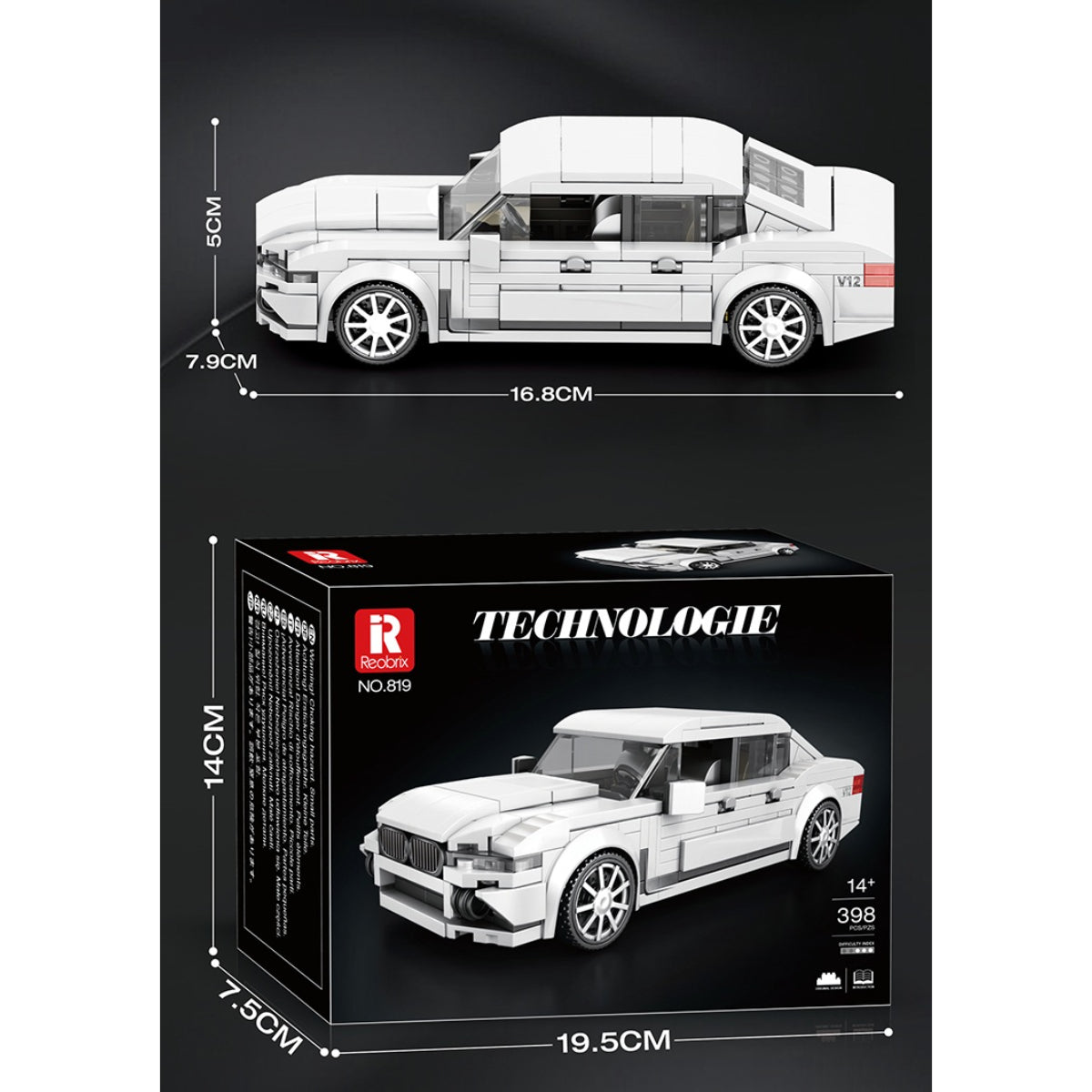 Reobrix 819 Limousine 1:24 Klemmbaustein Auto 398 Teile ab 14