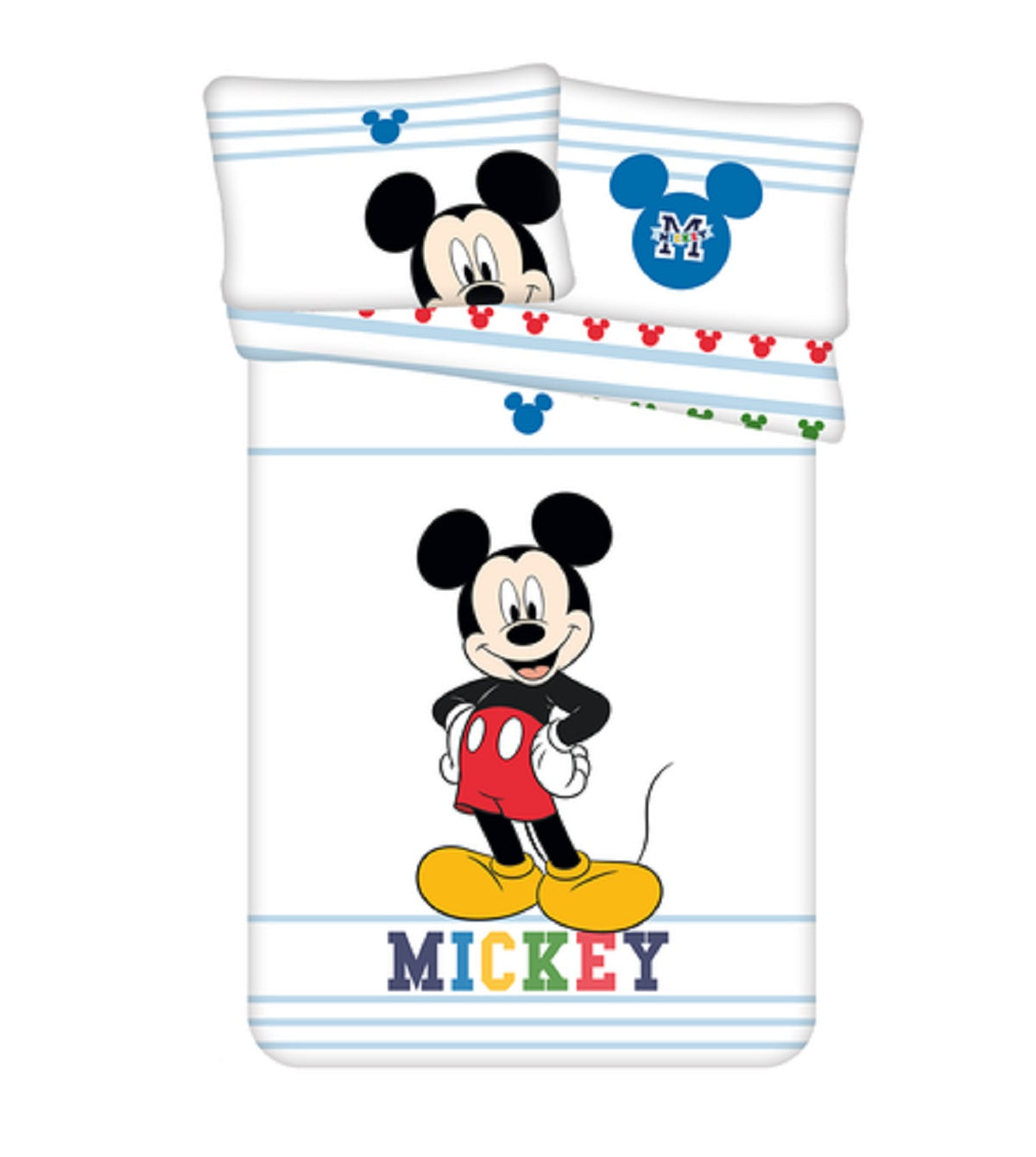 Mickey Mouse Baumwolle Kinderbettwäsche 135x100 cm und Kopfkissenbezug