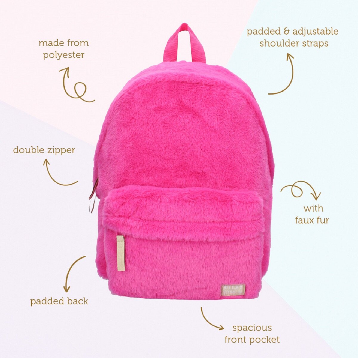 Milky Kiss The Wow Factor Rucksack – Verstellbare Gurte & praktische Vordertasche