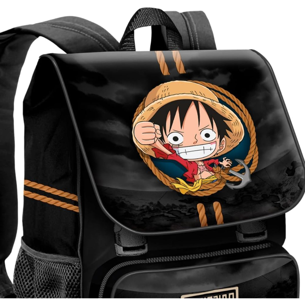 One Piece Schulrucksack Schwarz 28 L mit Frontfach und Laptopfach