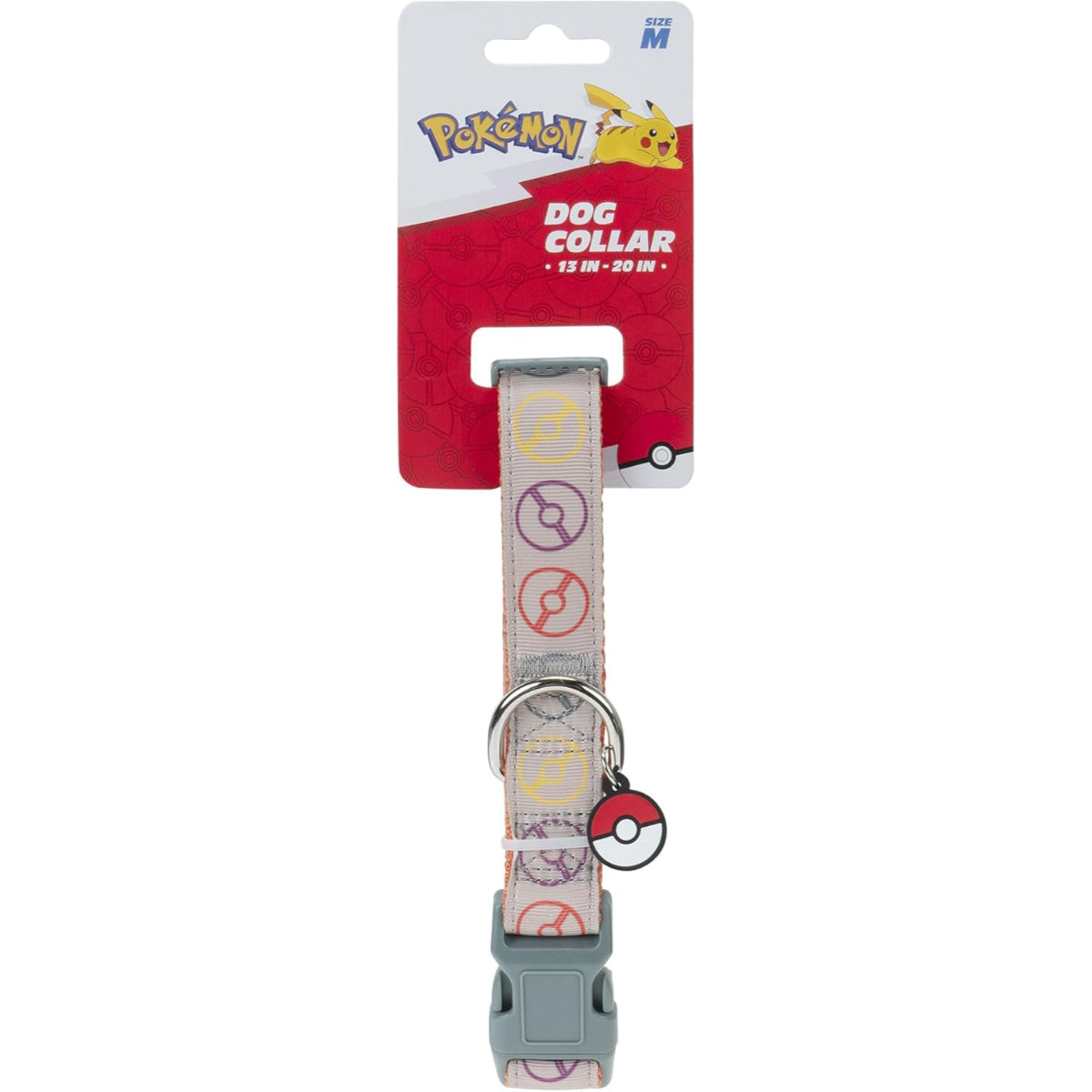 Pokemon Haustier Halsband Größe L mit Anhänger verstellbar 20 bis 35 cm buntes Design