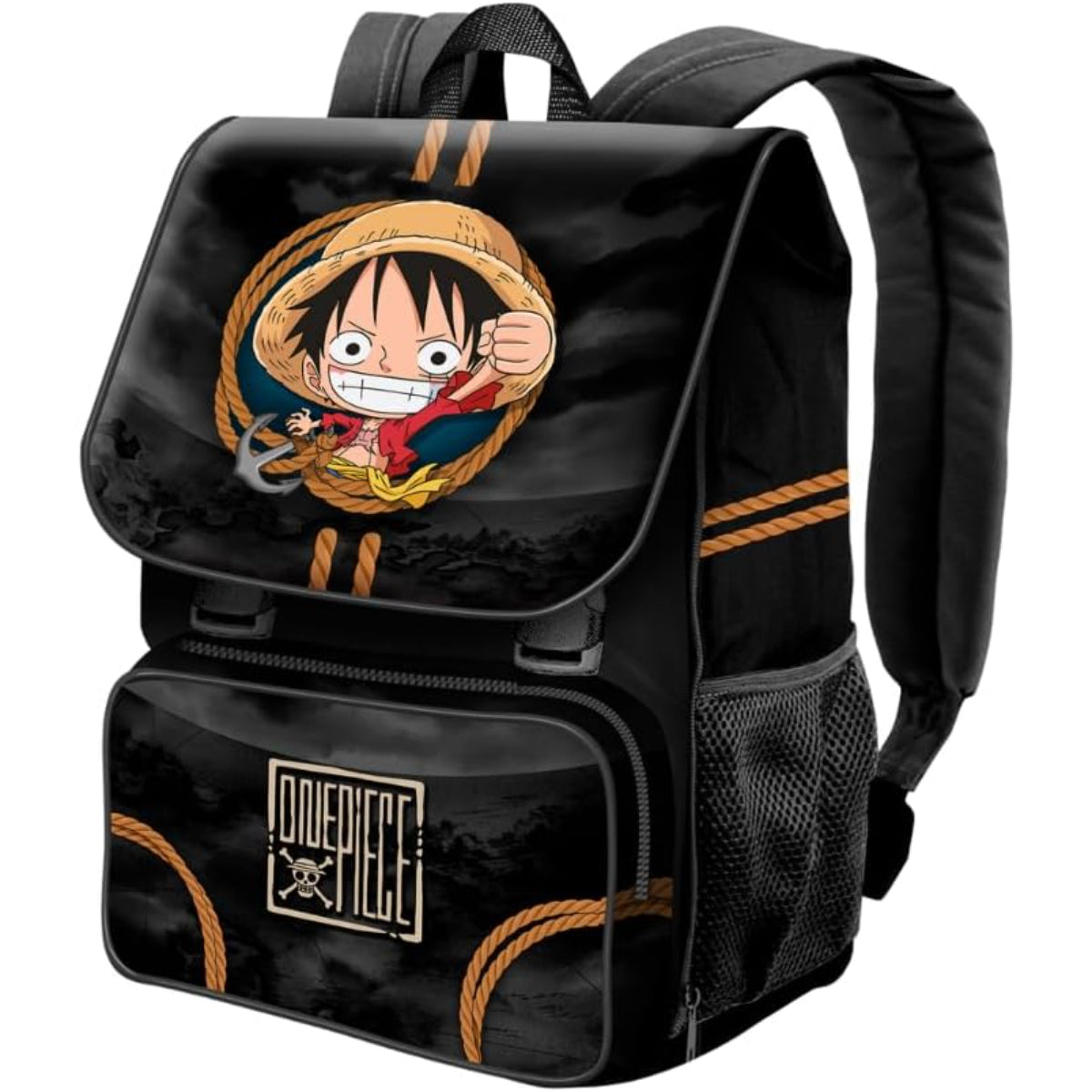 One Piece Schulrucksack Schwarz 28 L mit Frontfach und Laptopfach