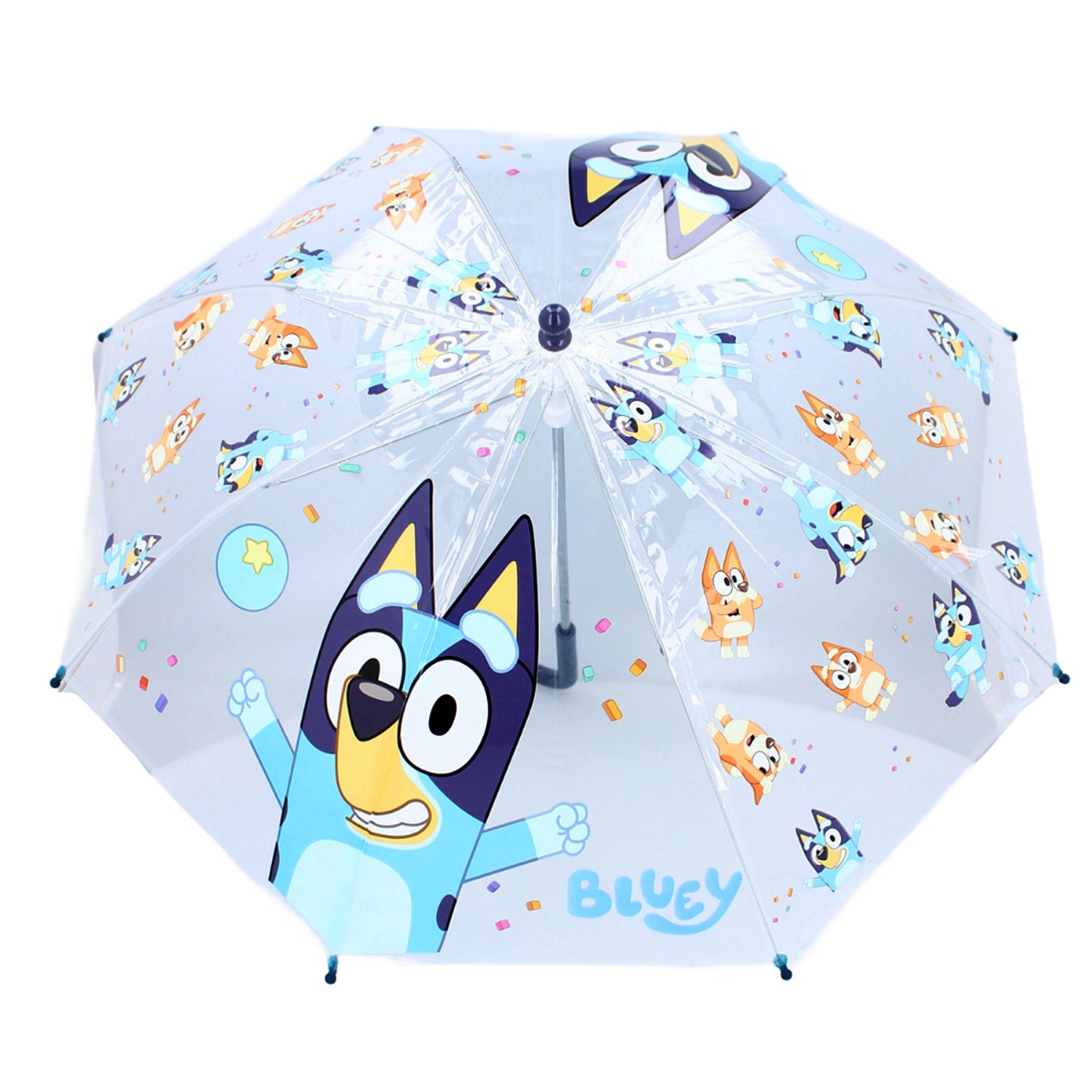 Bluey ⌀ 70 cm Kinder Regenschirm Rainy Days mit durchsichtigem Schirmdach