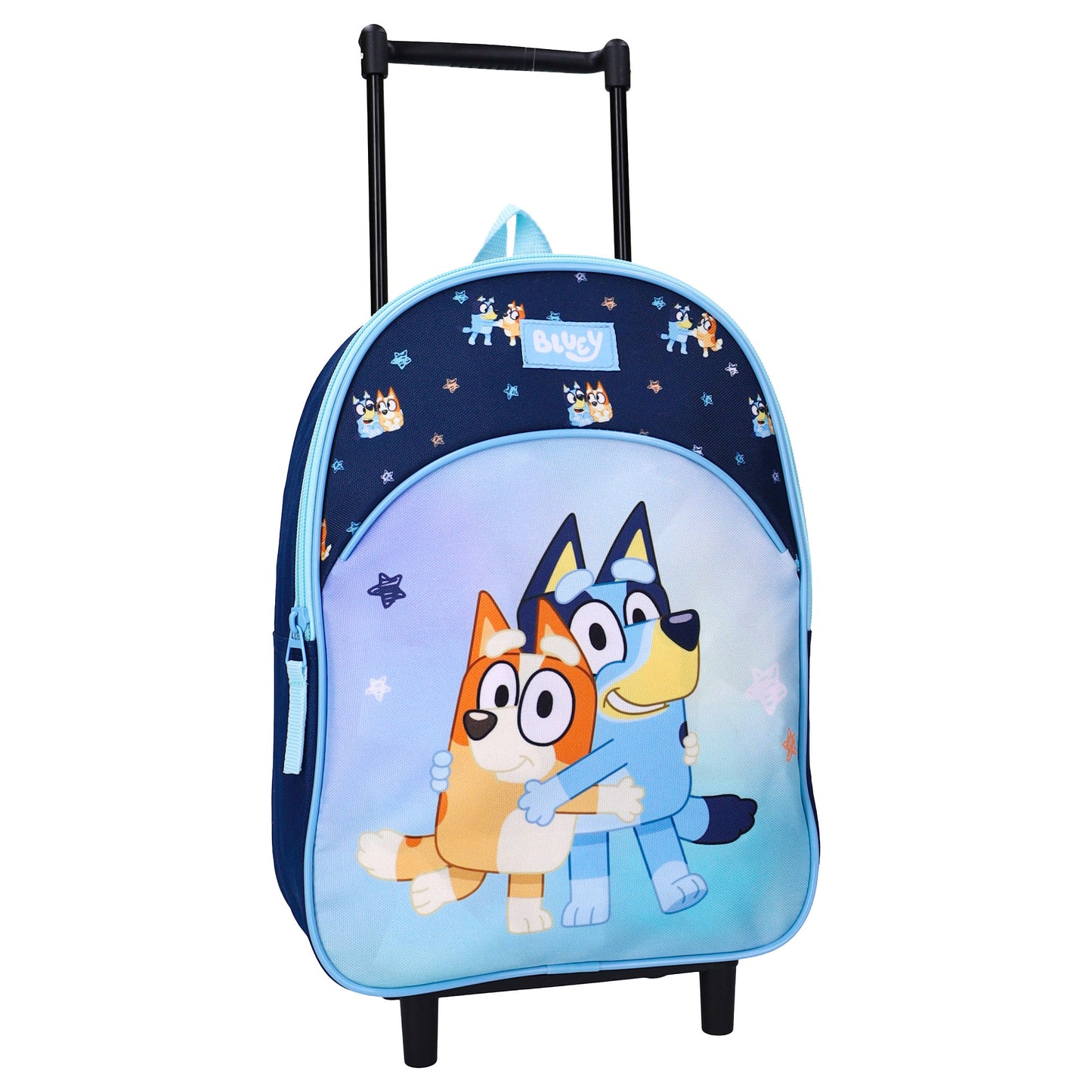 Bluey Smoochy Kiss Trolley Rucksack Kinder Schule Reisetasche mit Rollen