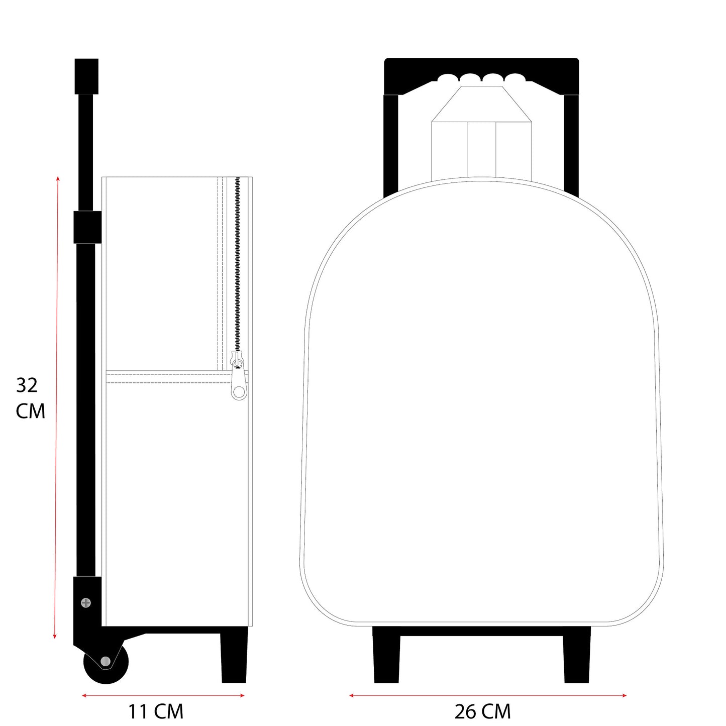 Hello Kitty 3D Trolley Rucksack – Rosa Trolley mit abnehmbarem Griff und robusten Rollen