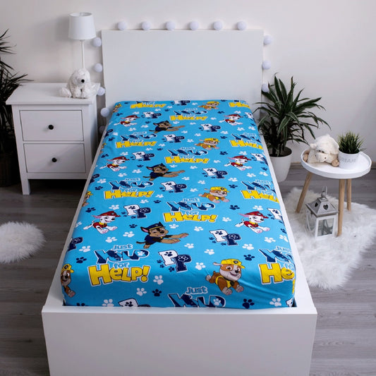 Paw Patrol Spannbettlaken 90x200 cm aus 100 % Baumwolle mit 25 cm Steghöhe