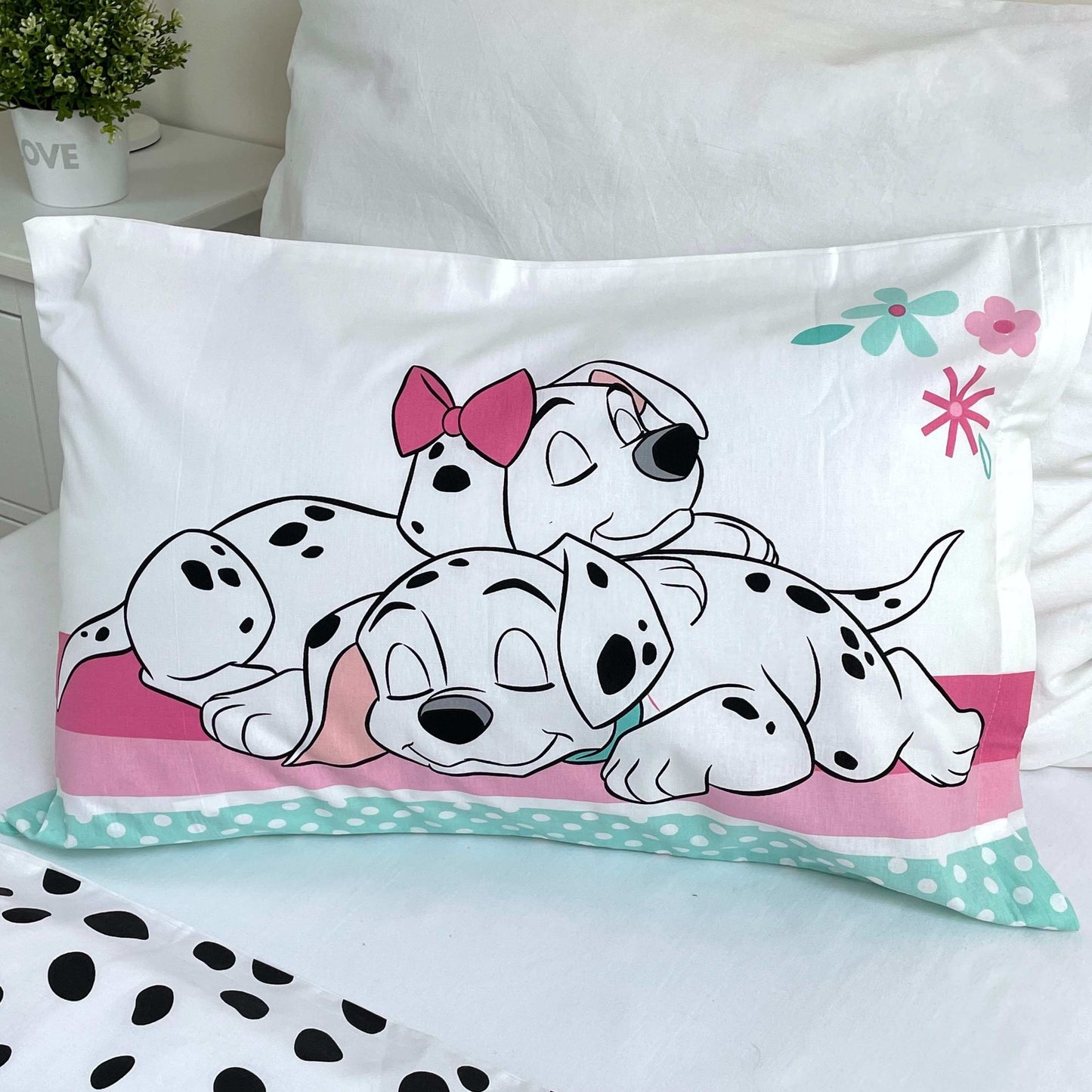 101 Dalmatiner Bettbezug und Kissenbezug – Bettwäsche-Set 100x135 cm + 40x60 cm