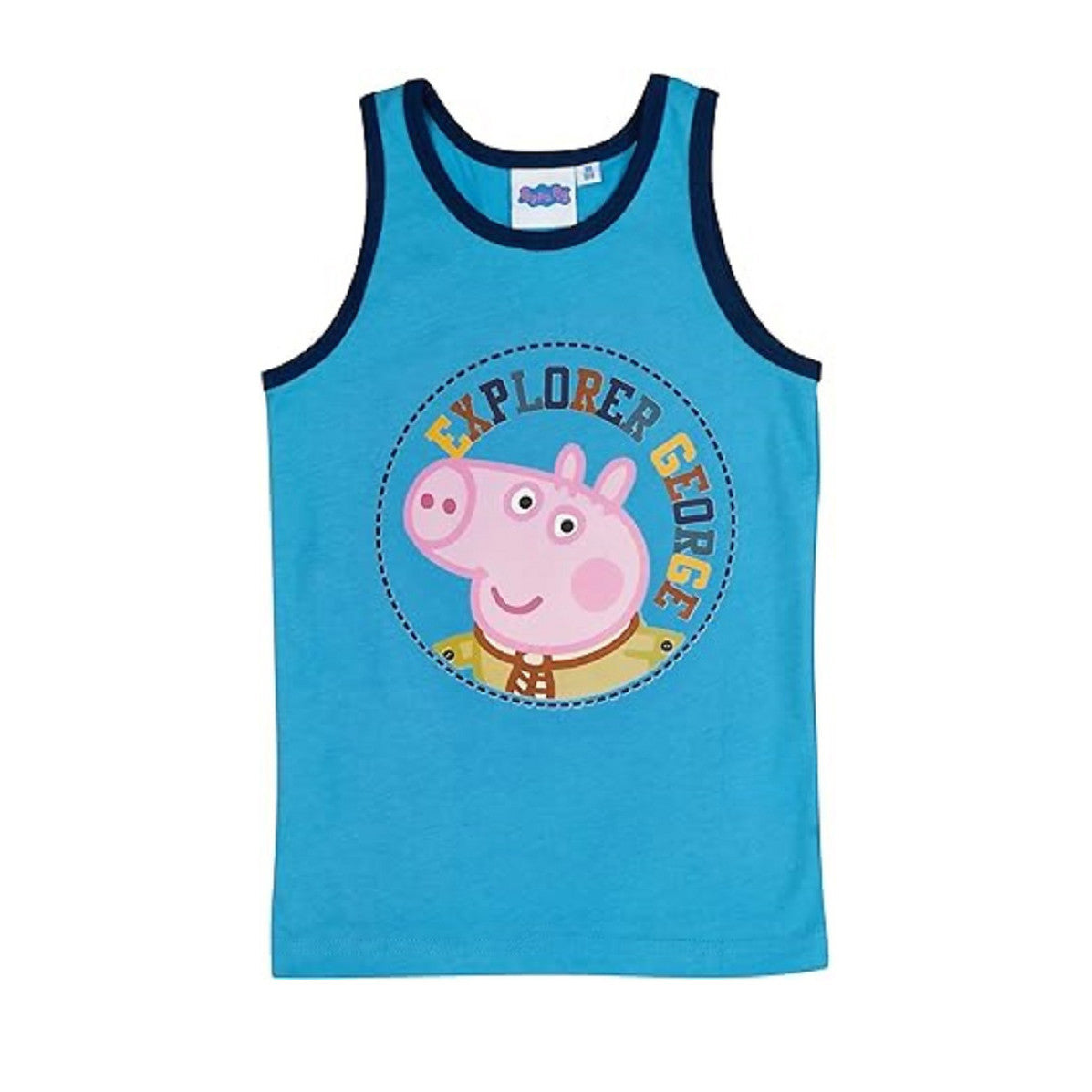 Peppa Wutz Unterhemd für Jungen Kinder Tank Top Hemdchen Unterwäsche Blau (2er Pack)