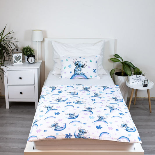 Lilo & Stitch Bettwäsche-Set aus Baumwolle für Kinderbett - 100 x 135 cm + 40 x 60 cm