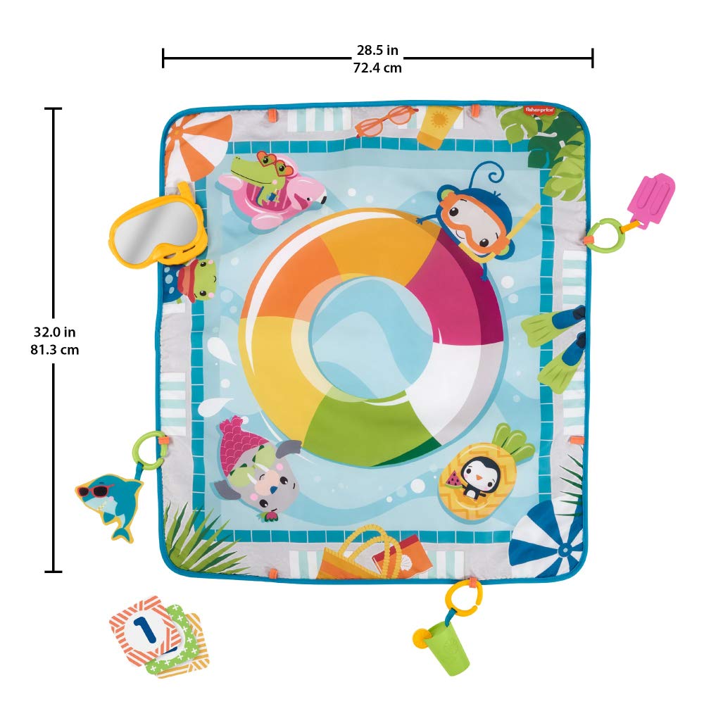 Plitsch-Platsch Entdecker Spieldecke, Baby-Spieldecke mit Spielzeug, für Neugeborene