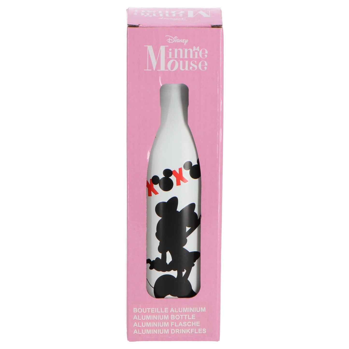 Minnie Mouse Trinkflasche Behälter für Getränke aus Aluminium 600 ml Volumen in Weiß